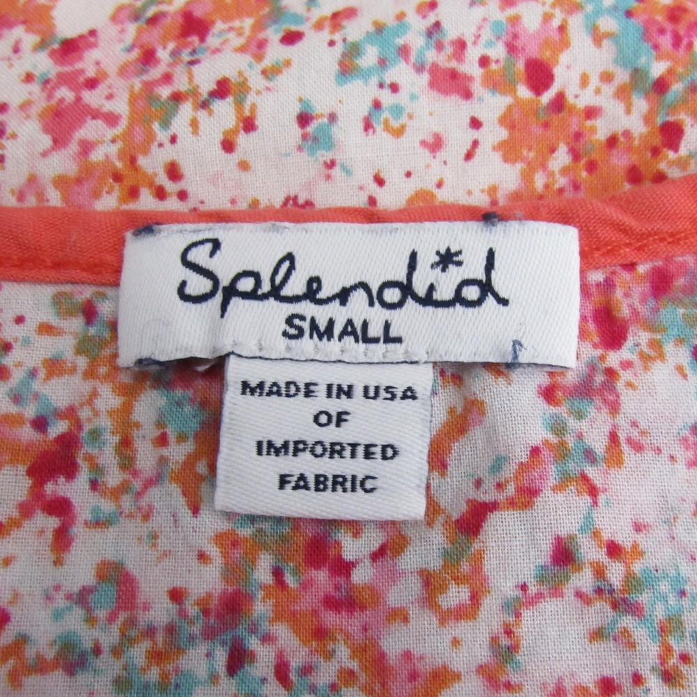 Splendid Splatter Print Button Down Tank Top - S - image 4